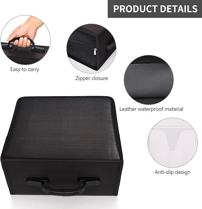 alavisxf xx CD Case, 432 Capacity DVD Case Holder, Heavy Duty Zipper Protective Movie Media Storage Organizer Binder Wallet for Car Home Office Travel (Black, 432 Capacity)
