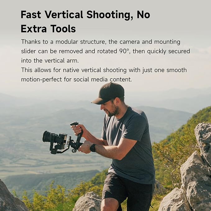FeiyuTech SCORP 3 Gimbal Stabilizer, 3-Axis Handheld Camera Gimbal 7.7lbs Payload, Vertical Shooting Control with Touch Screen for Canon/Sony/Panasonic/Nikon Camera