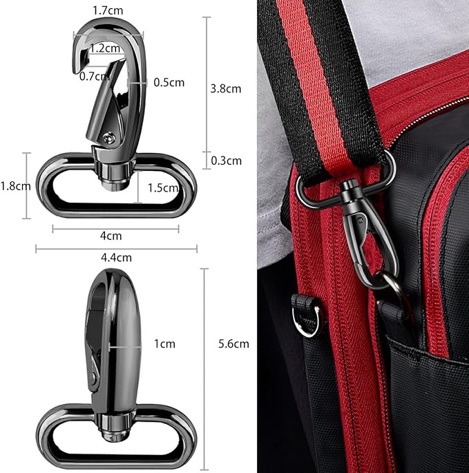 ZINZ Shoulder Strap 78" Belt with Neoprene Thick Padded, Universal Bag Strap with Double Adjustable Buckles and Metal Swivel Hooks,Ideal for Individuals 5'11" and Taller,Red edge