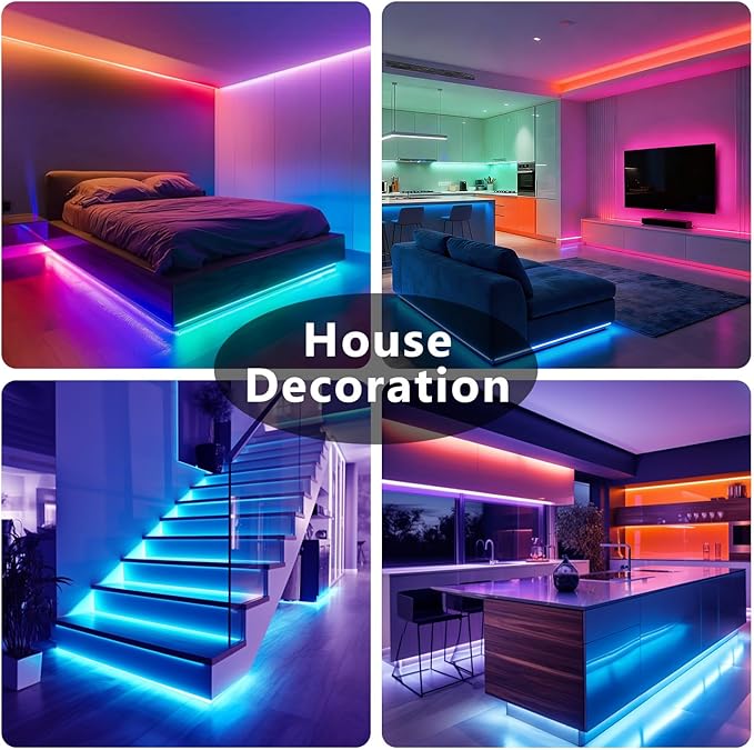 DAYBETTER Led Strip Lights 200 ft (2 Rolls of 100ft) Smart Led Light Strips with Remote and App Control, RGB Music Sync Color Changing Led Lights for Bedroom, Kitchen, Party, Home Decor