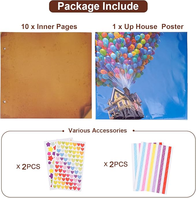 11.5x11.5 Inch Our Adventure Book Inner Pages,Refilled Pages for DIY Scrapbook Photo Album,10 Sheets/20 Expansion Pages Extra Pages No Ink Penetration/Expansion
