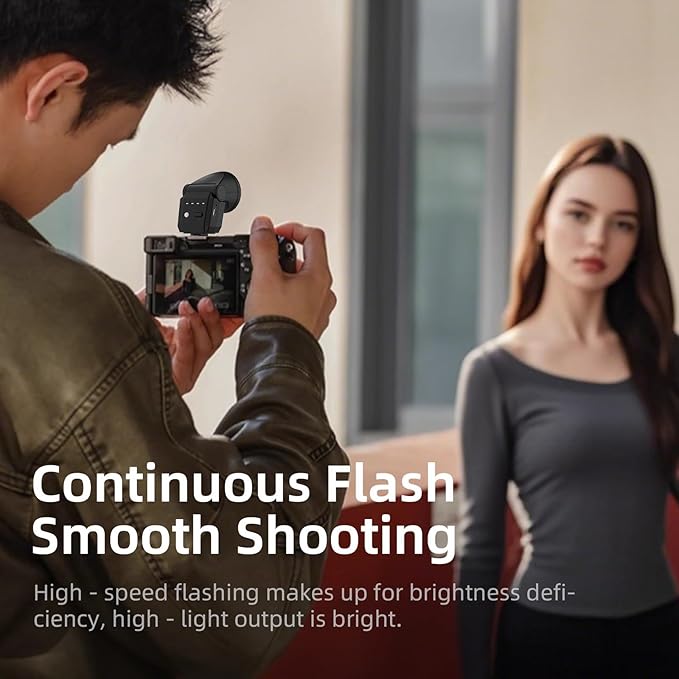 Mini Flash Speedlite, Desiontal GN8 6200K Camera Flash Light for Sony Nikon Olympus Canon Fuiifilm PentaX Hot Shoe Interface Camera, 4 Power Level 300mAh Battery 11/250S Flash Rate (White)