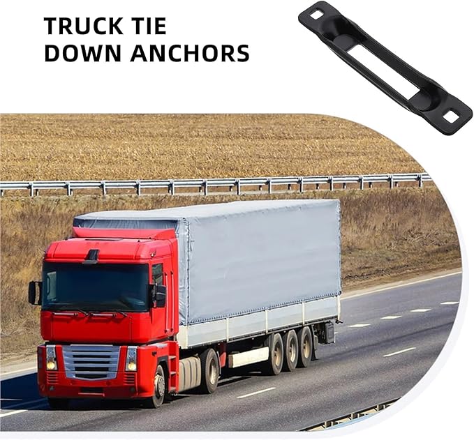 Cargo Steel E-Ring Tie Down Hooks 6PCS E Track Slot Anchors - Metal Electrophoresis (Truck Cargo Fastening) for E-Track Rail/Single System