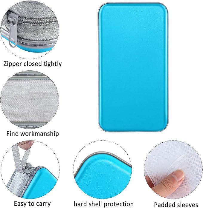 CD Case, Siveit DVD Case Holder 96 Capacity Hard Plastic CD DVD Disc Cases Storage Binder Wallet for Car Home Office Travel (Sky Blue)