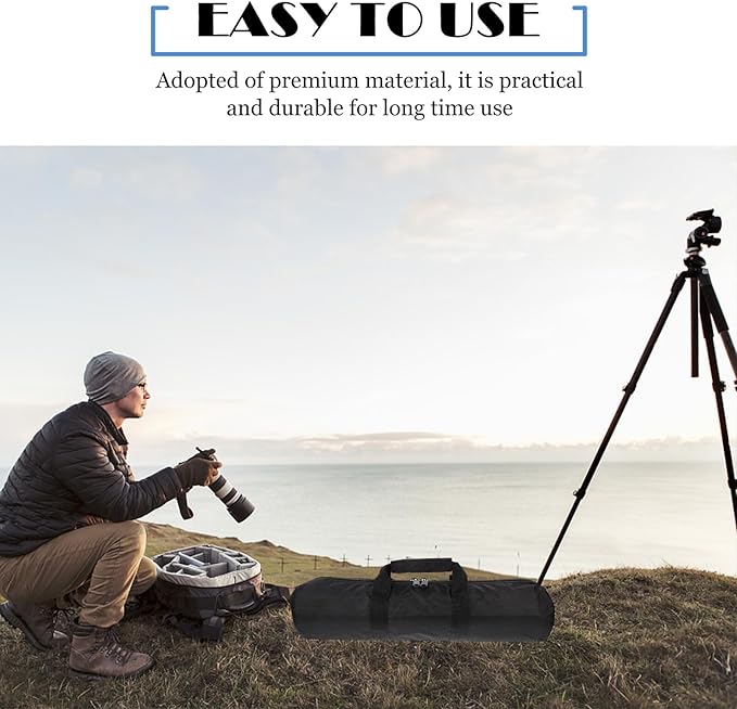 Thickened Tripod Carrying Bag Padded Light Stand Bag with Shoulder Strap 55cm X 13cm Portable Photography Accessory Case for Professional Photographers