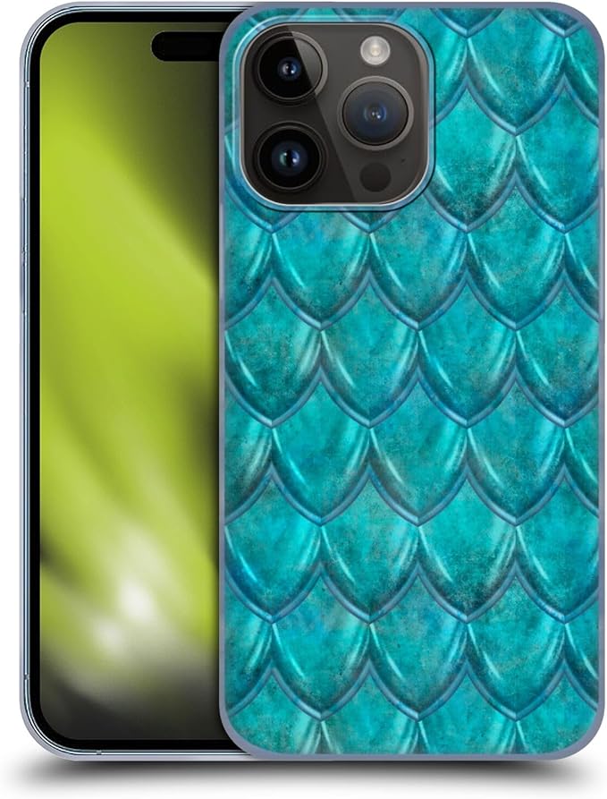 Head Case Designs Officially Licensed LebensArt Teal Mermaid Patterns 2 Hard Back Case Compatible with Apple iPhone 15 Pro Max