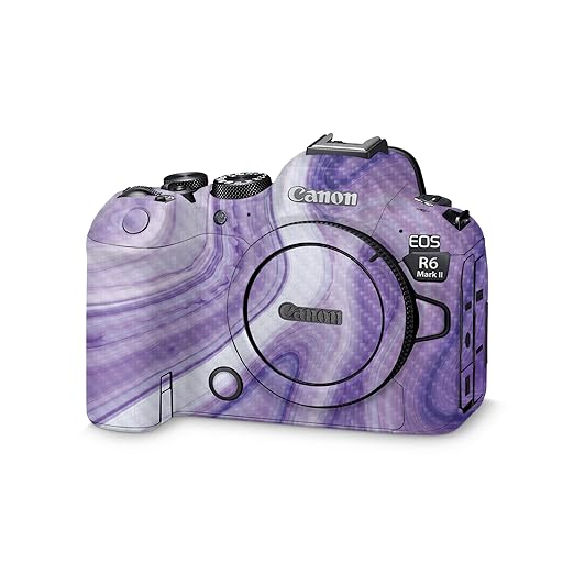 Carbon Fiber Camera Skin Compatible with Canon EOS R6 Mark II Camera (2022) - Lavendar Acrylic - Premium 3M Vinyl Protective Wrap Decal Cover - Easy to Apply | Crafted in The USA by MightySkins