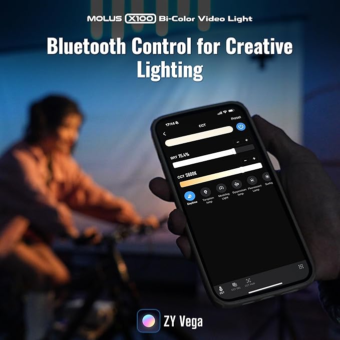 ZHIYUN MOLUS X100 Bi-color Combo 100W Video Light [Official] V2 Upgraded Version Professional Photography Lighting Portable Continuous Output Lighting 2700K~6500K CRI≥95 TLCI≥97 for Youtuber TT Photog