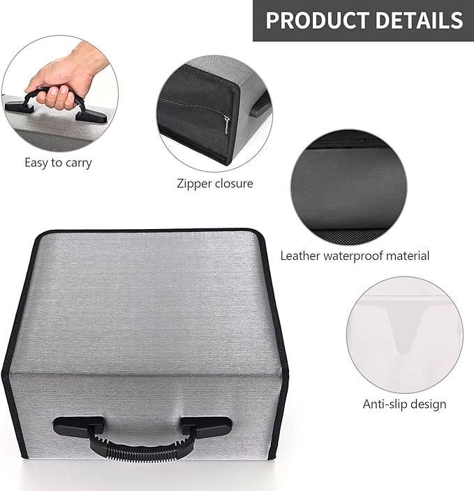 alavisxf xx CD Case, 432 Capacity DVD Case Holder, Heavy Duty Zipper Protective Movie Media Storage Organizer Binder Wallet for Car Home Office Travel (Grey, 432 Capacity)