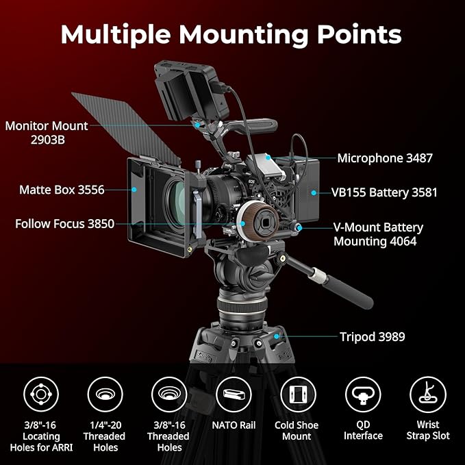 SmallRig Black Mamba Camera Cage Kit for Canon EOS R5 Mark II with Top Handle and Dedicated Cable Clamp, Aluminum Alloy Camera Rig with HawkLock Cold Shoe, 1/4''-20 & 3/8''-16 Threaded Holes - 4976