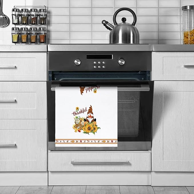 Nialnant Thanksgiving Kitchen Towels, Microfiber Washcloths Dish Towels for Drying Dishes, Funny Kitchen Hand Towels, Housewarming Gifts for New House (Thanksgiving Turkey)