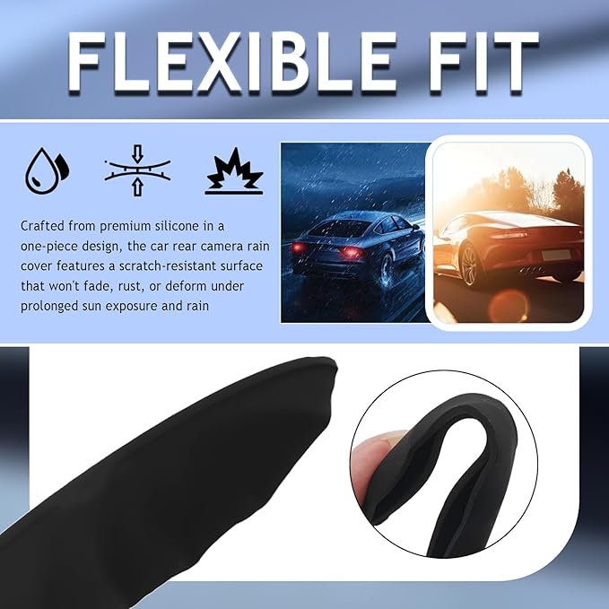 Car Rear View Camera Protection Cover,Wider Back Up Camera Rain Guard for Clarity of Image,Non-Destructive Backup Cameras Rain Shield as Car Modification Accessories