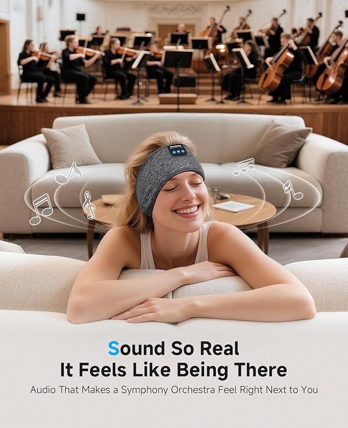 2-Pack Sleep Mask with Bluetooth Headphones & Sleep Headphones Headband Wireless, Ultra-Thin Stereo Speakers for Side Sleepers Perfect for Insomnia, Yoga, Air Travel, Meditation