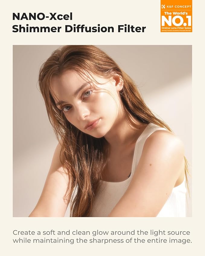 K&F CONCEPT 67mm Shimmer Diffusion 1 Filter Glimmer Glass Effect Filter with 28 Multi-Coatings for Camera Lenses (Nano-X Series)