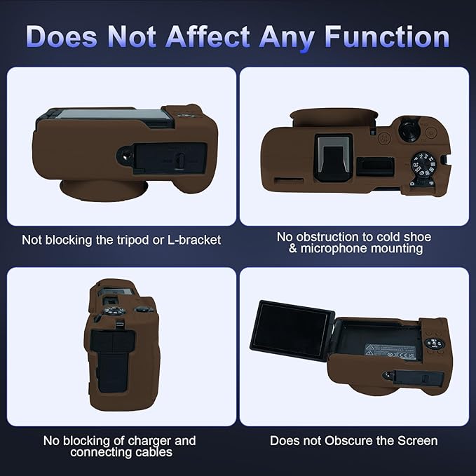 EASY HOOD V1 Case, Silicone Camera Cover with Removable Lens Cover, Soft Protector Lightweight Carrying Body Skin for Canon PowerShot V1 Digital Camera - Brown