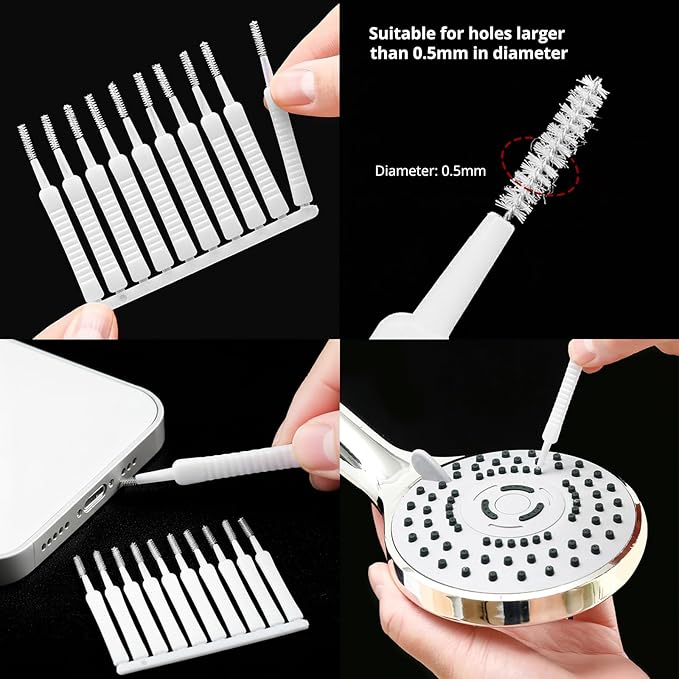Cell Phone Cleaning Kit, iPhone Cleaning Kit for Charging Port Cleaner Keyboard Cleaning Kit for Airpods/Android/USB C/Earbuds/Laptop/iPad/Camera Lens with Stylus Pen (Black Brush Refill)