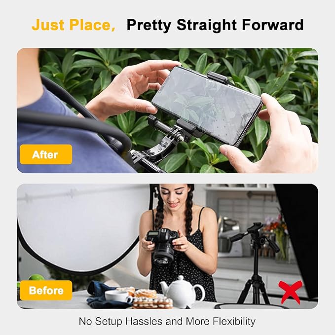 Neck Mount for Phones, Hands Free POV/Vlog Filming, Neck Cell Phone Holder for Recording Cooking Riding Outdoor, Content Creator Essentials Compatible with iPhone Android Smartphones (Black)