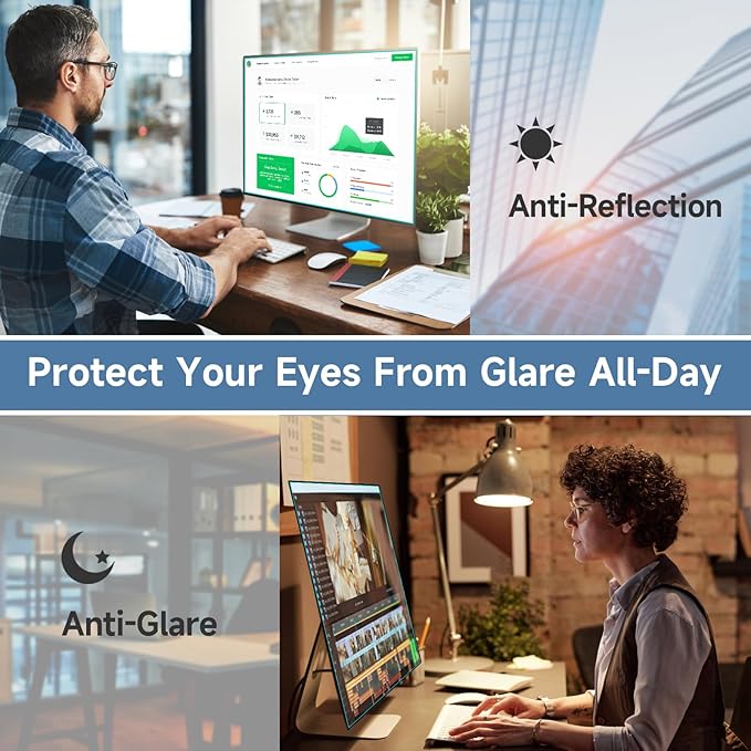 32 Inch 16:9 Monitor Blue Light Filter TV Screen Protector - Anti Glare Film Eye Protection Blue Light Blocking Screen Protector for 32” LCD, LED, OLED & QLED 4K HDTV with 16:9 Display