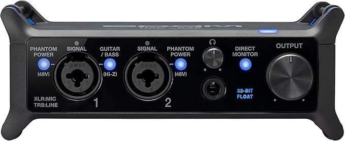 Zoom UAC-232 Audio Converter with 32-Bit Float, Audio Interface,2 XLR/TRS Combo Inputs, Headphone Outputs, 192 kHz Sample Rate, For Music & Streaming