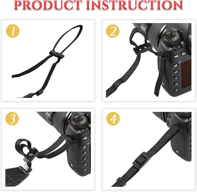 Saintrygo 4 Pcs Vintage Camera Straps for Photographer, 1.5'' Woven Adjustable Universal Neck Shoulder Crossbody Strap Quick Release for All DSLR SLR Camera, Photographer Gift for Men Women, 4 Style