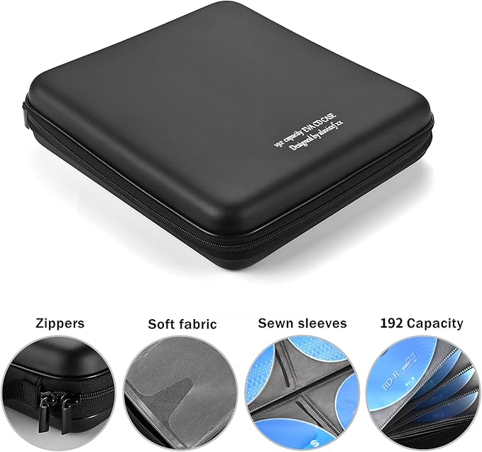 DVD Case, EVA CD Case Holder Storage Organizer Portable Protective DVD Wallet Holder for Car