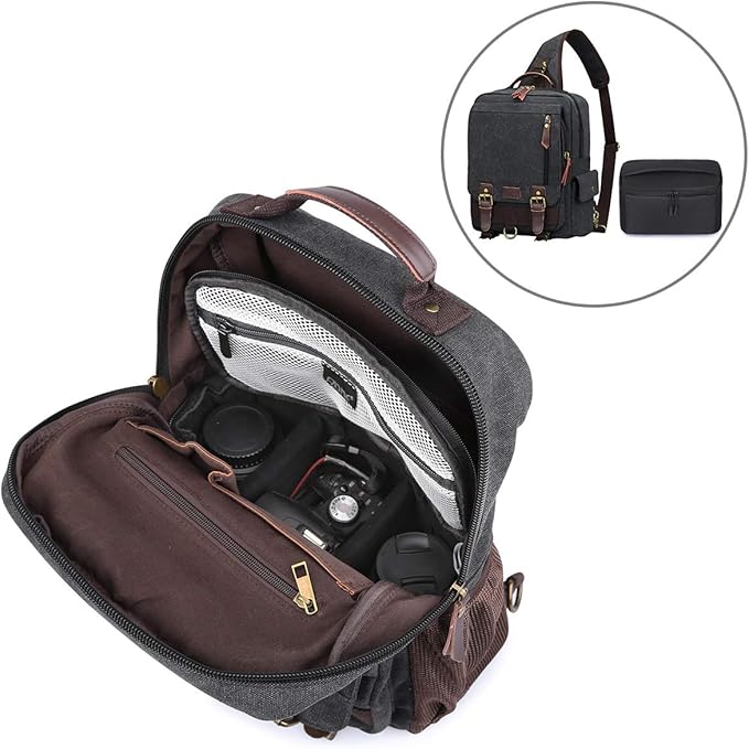 S-ZONE Padded Folding Camera Bag for DSLR SLR Camera TLR Sony Canon Nikon or Flash