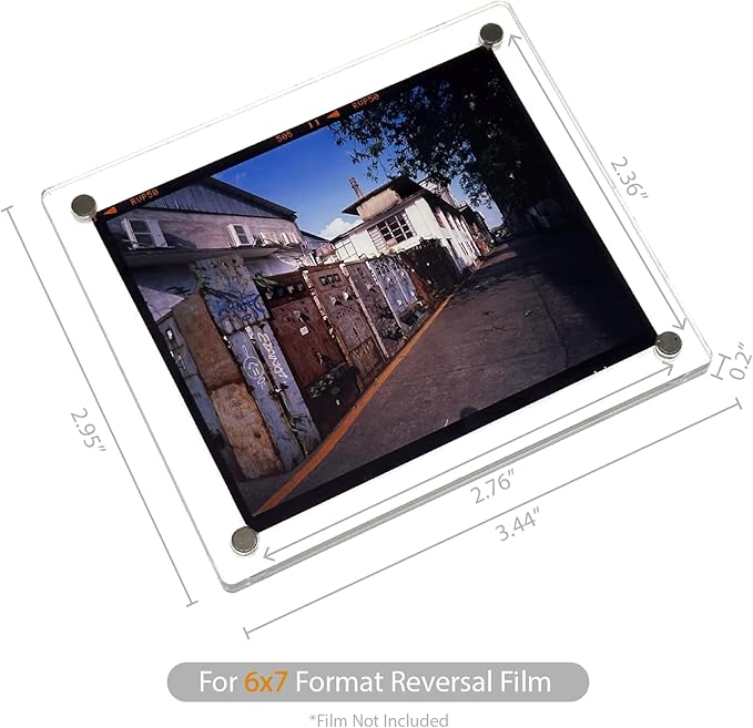 GDSZDDXX Premium Acrylic Magnetic Reversal Film Holders, 6 Packs Archival Storage High Transparency Display Holder for Reversal Film 6X7