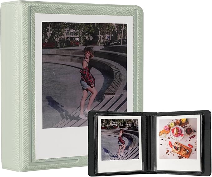 iFreak Polaroid Photo Album Book Fits For Fujifilm Instax Wide Square Picture Album, Holds Square Instant Square SQ1 SQ6 SQ10 SQ20 Camera Film Polaroid 600 i Type 3.5x4.25 inch Film (Mint Green)