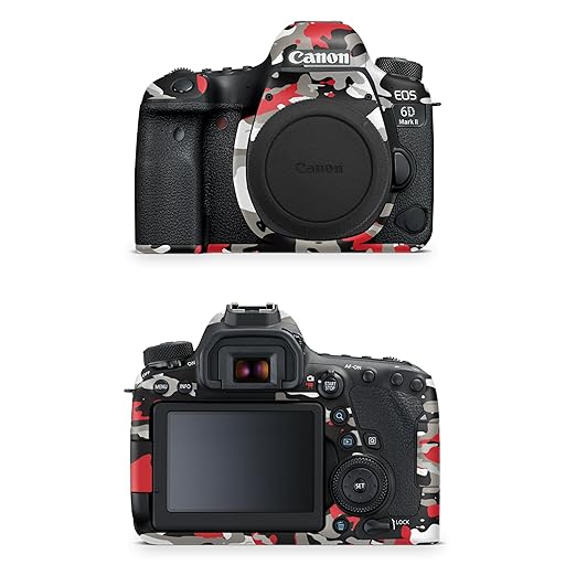 Camera Skin Compatible with Canon EOS 6D Mark II Camera (2017) - Red Camo - Premium 3M Vinyl Protective Wrap Decal Cover - Easy to Apply | Crafted in The USA by MightySkins