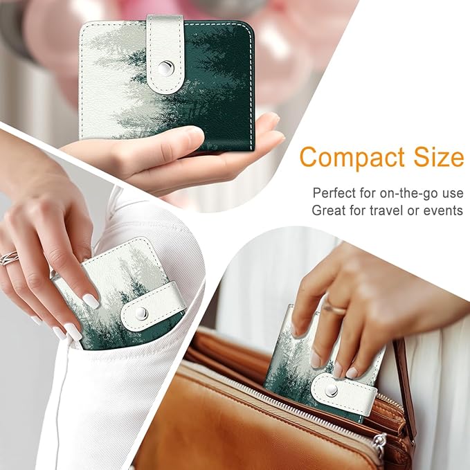 Lebrocoli Mist Forest Small Photos Album for 2x3 Inch Films, 56 Pockets Mini Cute Albums Book for Polaroid Fujifilm Instax Mini Instant Camera Printer, Kpop Photocard Pictures Binders Holders Storage