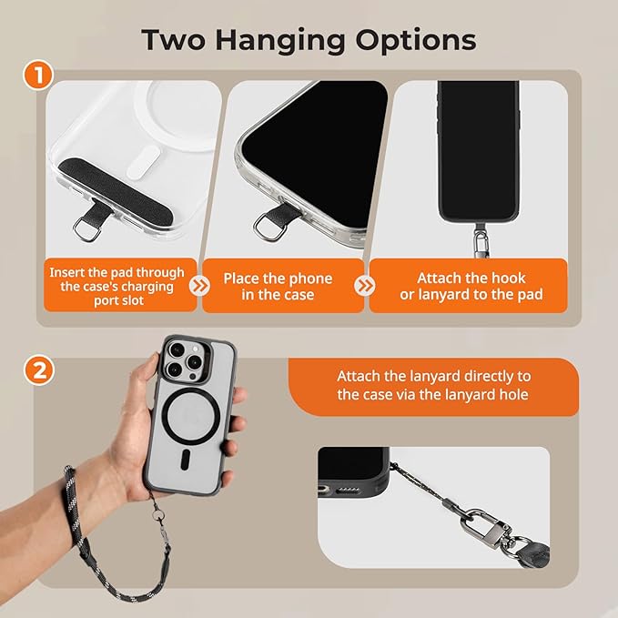 SMALLRIG Adjustable Phone Wrist Strap, 38cm Leather & Nylon Wrist Strap for iPhone, for Samsung
