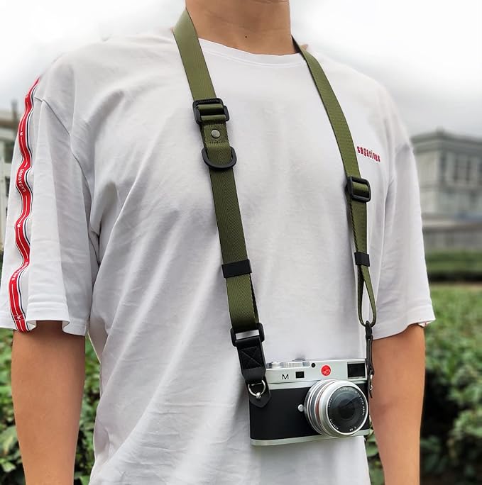 AOLLCCAE Camera Strap, Quick Adjustable Shoulder Sling Camera Neck Shoulder Strap for Leica Fuji Pentax Canon Micro Single and DSLR Camera Green