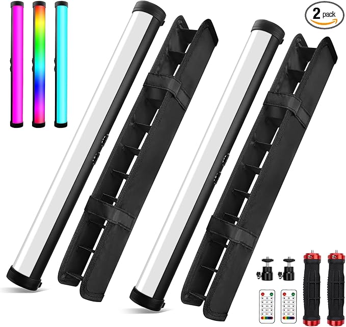 360° Full Color RGB Led Video Light Stick Wand, Unicucp 2600-9600K Photography Lighting 5000mAh Rechargeable, 21 Lights Effects for YouTube Video Recording/Studio Shooting/Live Streaming/Make up