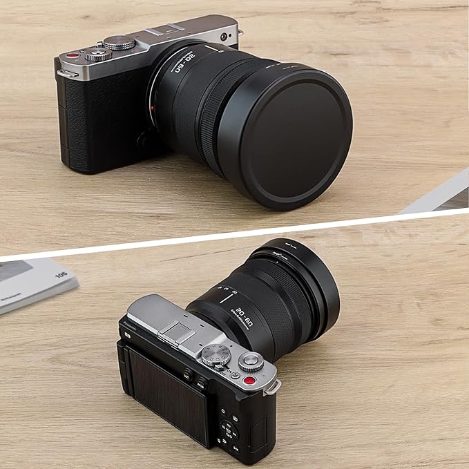 Haoge Square Metal Lens Hood for Panasonic LUMIX S 20-60mm F3.5-5.6 Lens with Metal Cap Kit S-R2060 Bayonet Shades Accessories