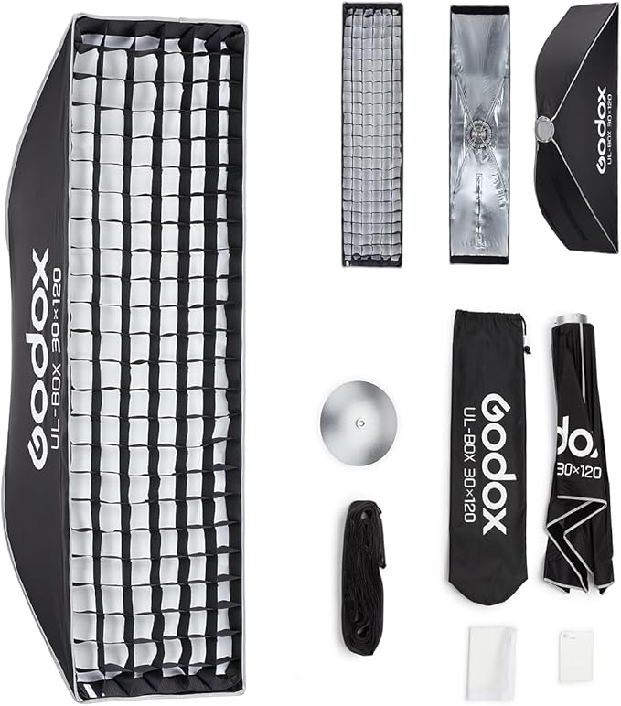 Godox Softbox Godox Quick Release Umbrella Softbox,Bowens Mount with Removable Front and Inner Diffusers/Grip/Diffuser Plate for Photography, Live Streaming,Location Portrait (UL-BOX-30 * 120)