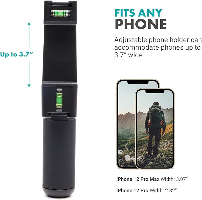 Movo P-3 Rotating Phone Tripod with Cold Shoe Mount for Light, Mic, or Grip - Compatible with iPhone, Samsung, Google, Android Phones