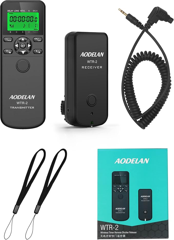 Camera Wireless Remote Shutter Release, Long Exposure Timelapse Remote Control Compatible with Canon 6D Mark II 7D 7D Mark II 5D Mark IV; Replaces Canon RS-80N3 Shutter Release Cords