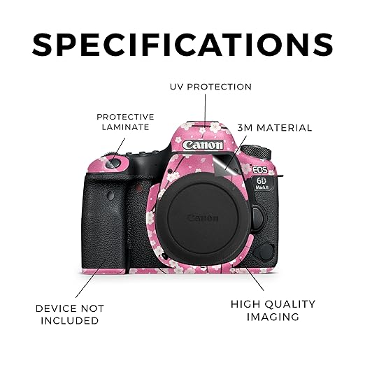 Glossy Glitter Camera Skin Compatible with Canon EOS 6D Mark II Camera (2017) - Sakura Pink - Premium 3M Vinyl Protective Wrap Decal Cover - Easy to Apply | Crafted in The USA by MightySkins