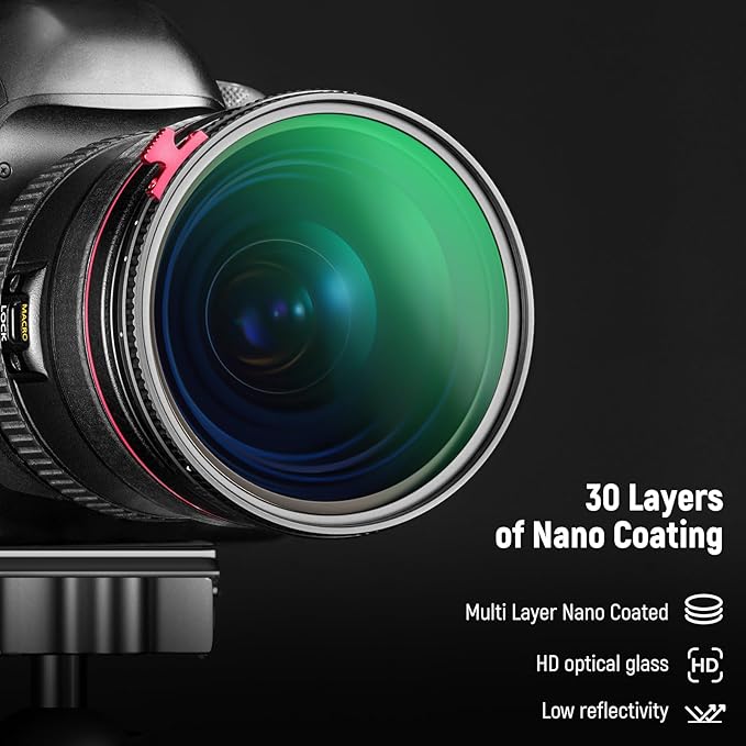 NEEWER 62mm Black Diffusion 1/4 Effect with ND2-ND32 Variable ND Filter 2 in 1, HD Neutral Density Filter with Dreamy Cinematic Features, Water Repellent/Scratch Resistant/Dust Proof, No X Cross