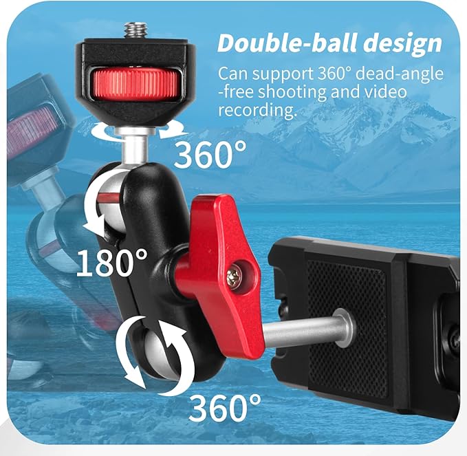 Fantaseal Phone Action Camera Fence Clamp Mount Car Holder Steel Pillars Vlogging Kit w/Strong Neodymium Magnet for GoPro Insta-360 DJI OSMO iPhone Tennis Baseball Softball Sports Game Video Recording