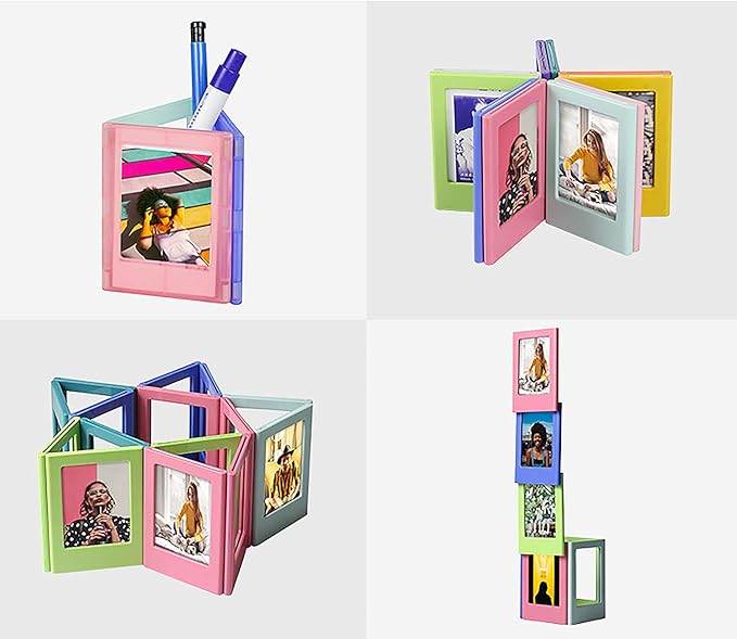 Magnetic Photo Frames for Instax Mini 2.5“x3.5” – 10-Pack Colorful Polaroid Frames, Strong Refrigerator Magnets for Fridge, Locker & Dorm Decor