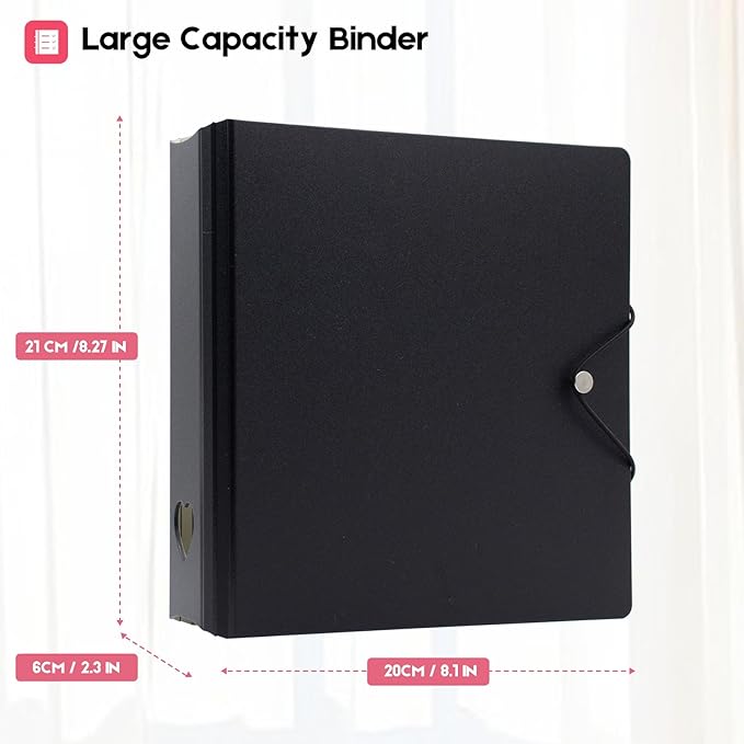 200 Pockets Photo Album for Fujifilm Instax Mini 11 12 9 8+ 8 7+ LiPlay Film, Photocard Binder for Polaroid SnapTouch PIC-300 Z2300 Photo Printer, 2x3 Photo Book for Kpop Card (Black)