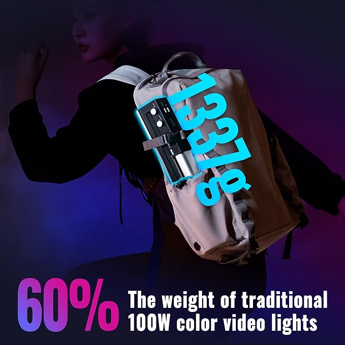 ZHIYUN CINEPEER C100 100W RGB Stick Light LED APP Control Video Light Wand 2700K-6500K CRI 95+ TLCI 98+ Continuous Output Lighting for 6 * 4500 mAh Photography 14.3" Tube Lights Standard