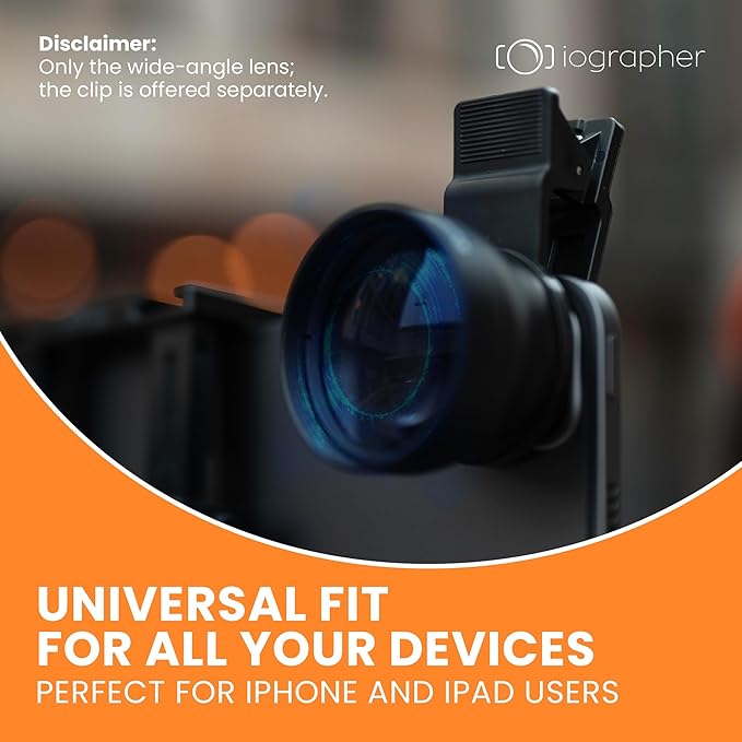 iOgrapher 37mm Wide Angle Lens for iPhone and Smartphones - Macro Lens and Wide Phone Lens - Macro Lens for iPhone and Other Smartphones - Camera Lens for Phone - Comes with Leather Case Bag