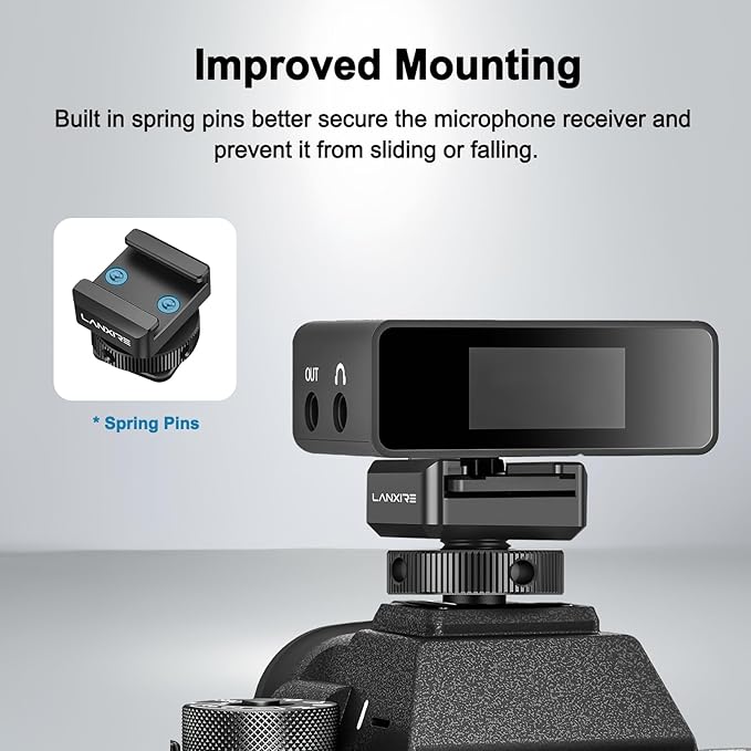 Cold Shoe Mount Adapter with Retractable Pins for Anti Drop Microphone Accessories, Fits for Camera Cage, Monitor, Microphone, LED Video Light and Other Photography Accessories