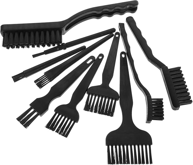 Yardwe 10pcs Anti-Static Cleaning Brush Kit for Laptop and Keyboard, PCB Circuit Board Dust Removal, Multi-Purpose Electronics Cleaning Brushes with Straight Handle for Technology