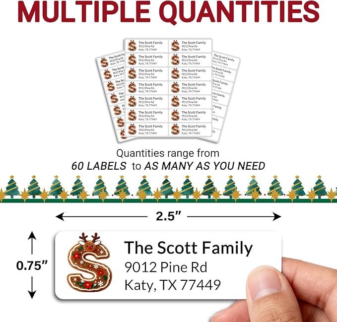 Personalized Return Address Labels - Custom Address Labels with Monogram (Furry)