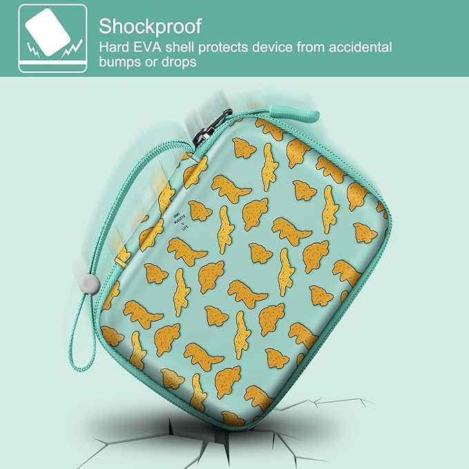 FINTIE Kids Camera Case Compatible with Goopow/Seckton/Dylanto/Mgaolo/Masterbee/CIMELR/Desuccus Kids Digital Camera Toys, Children Carrying Bag, Birthday Festival Gift, Dino Nuggets