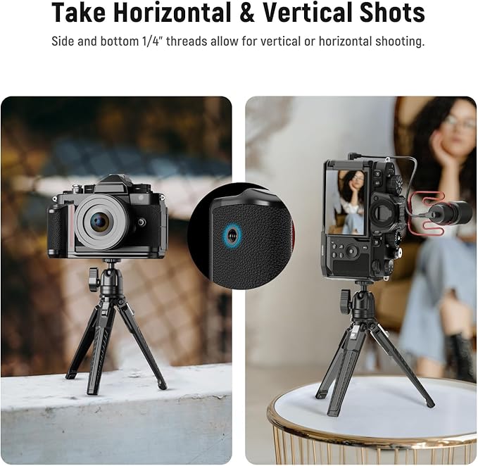 NEEWER Zf Handgrip L Shape Grip for Nikon Z f, Ultra Thin Retro Formfitting Camera Mounting Baseplate with Handle & Aluminum Shutter Button Cap, Compatible with Arca Swiss Tripod Fluid Head, CA073