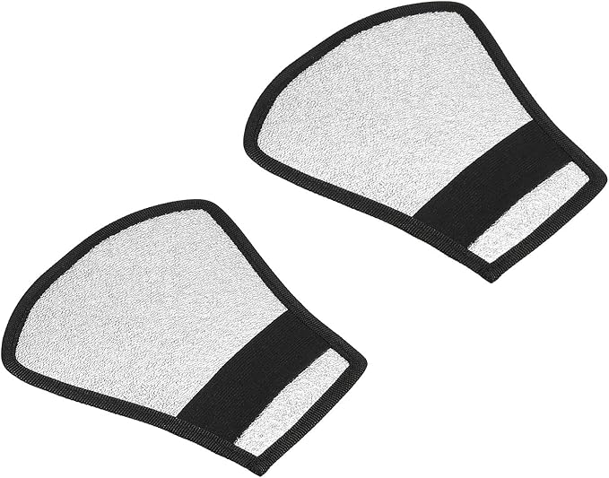 PATIKIL Flash Diffuser Reflector, 2Pcs 2-Sided Flexible Bend Bounce Reflector with Elastic Strap for Flashlight Photography Camera Speed Light, Silver White